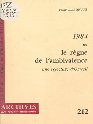 cover image of 1984 ou le règne de l'ambivalence